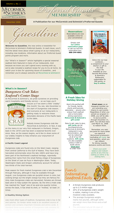 an emailed newsletter